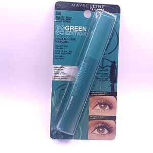 Maybelline Green Edition Mega Mousse Mascara Makeup Blackest Black 001